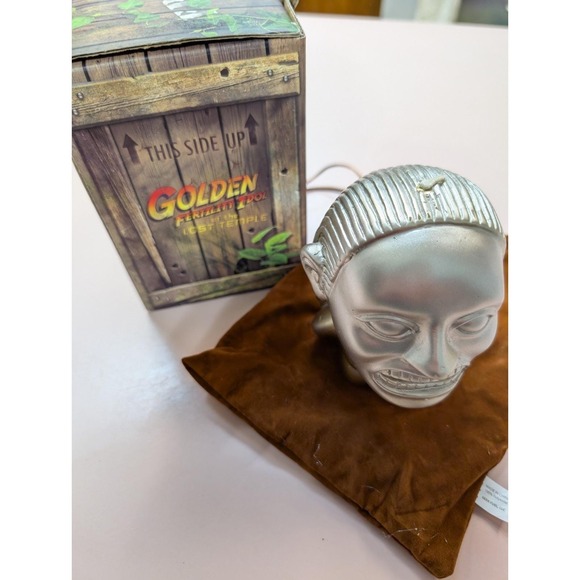 Other - Authentic Indiana Jones Golden Fertility Idol Candle & Pouch The Lost Temple NEW